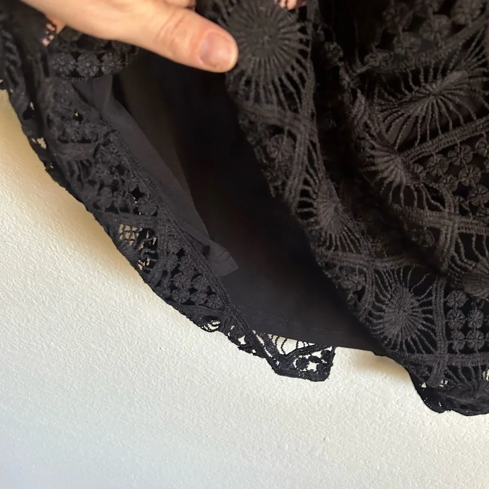 NWT TRENDY PLUS SIZE CROCHET VIBES MINI DRESS IN BLACK CITY CHIC